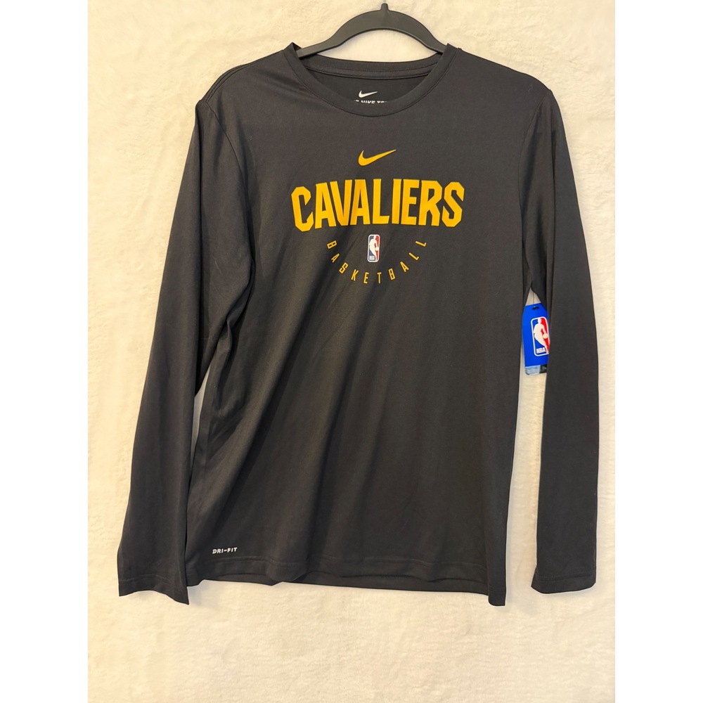 Nike Cleveland Cavaliers Long Sleeve Shirt Mens XL NWT Black Dri-FIT NBA Tee